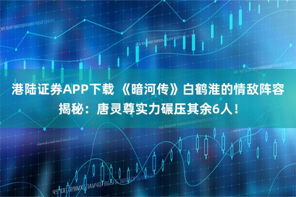 港陆证券APP下载 《暗河传》白鹤淮的情敌阵容揭秘：唐灵尊实力碾压其余6人！